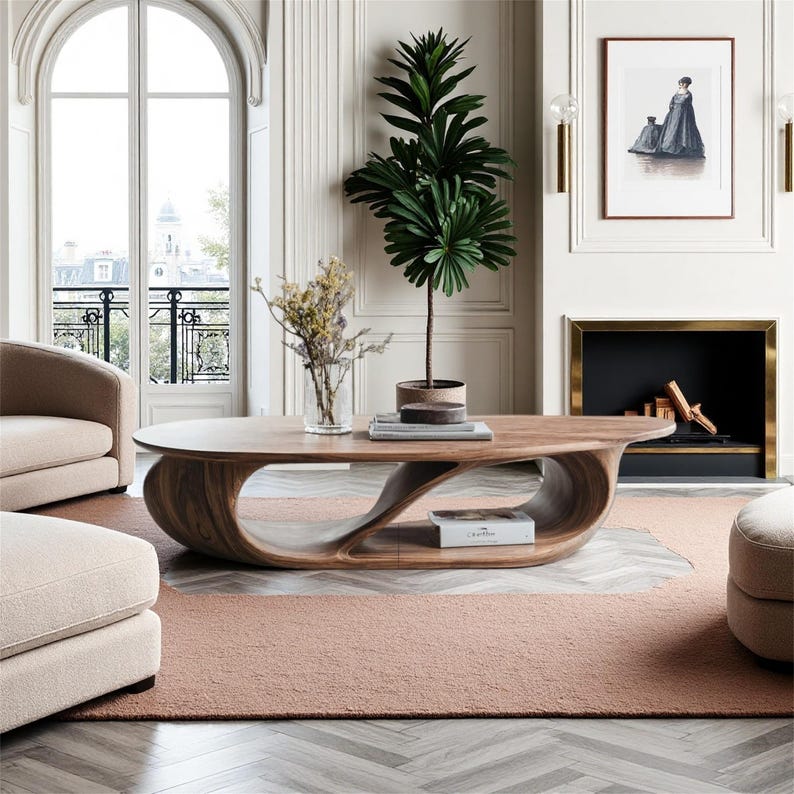 Rustic Coffee Table: Handmade Furniture Decor, Solid Wood Living Room Table